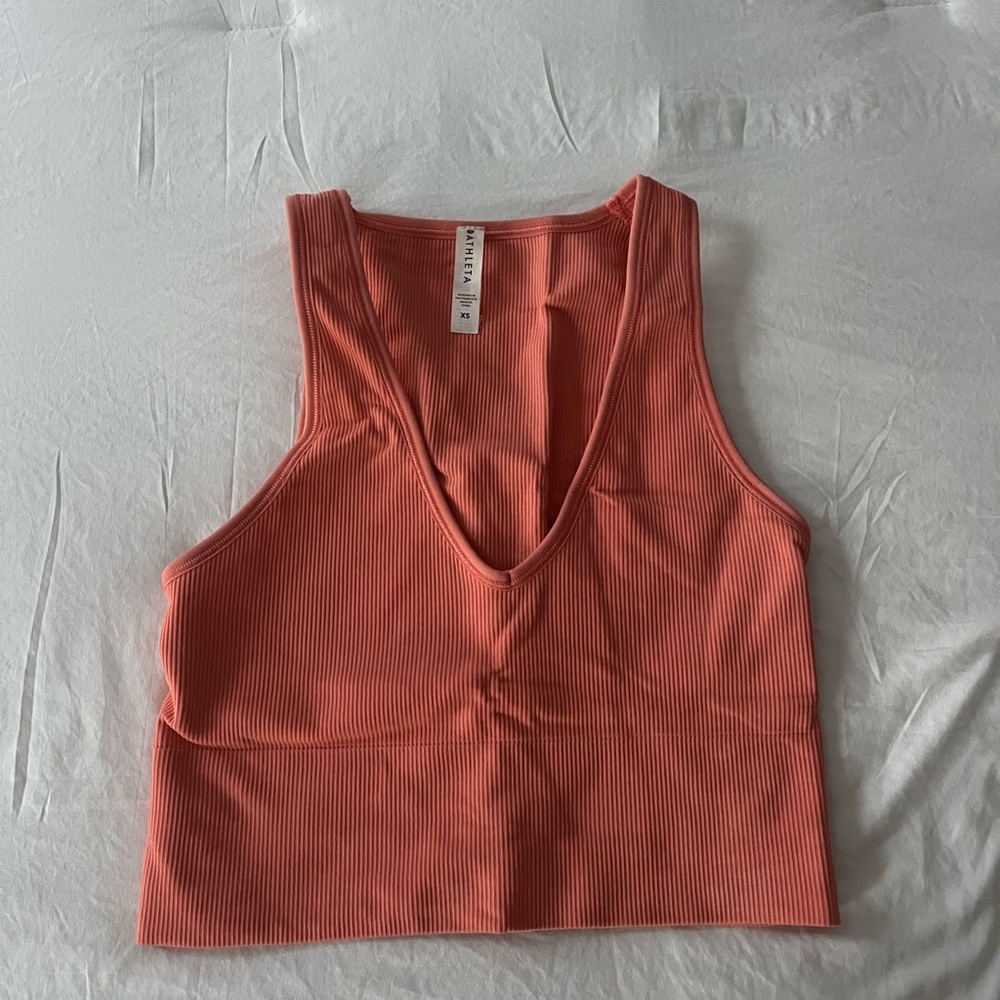 Athleta Coral Ribbed Tank Top